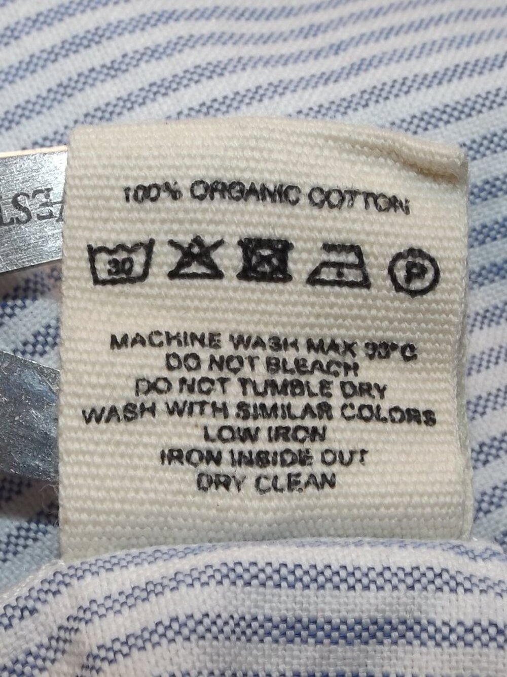 DJERF AVENUE Blouse, M, Breezy Shorter, Blue stripe, Long sleeve, Pocket,Organic - Picture 11 of 13